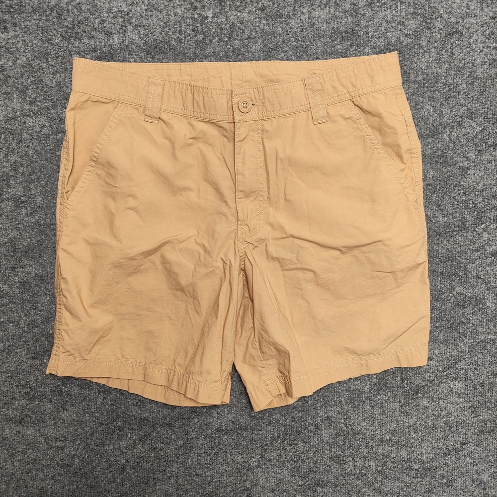 Columbia Shorts Mens 34 Beige Chino Cotton Canvas 8 Inseam Flat Front Casual